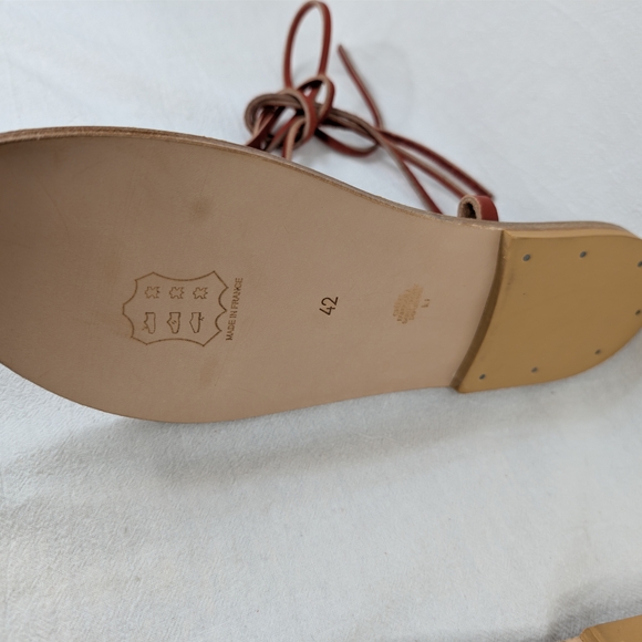 K.Jacques x DÔEN Parisian Tie-Up Gladiator Sandals Red Leather 42 - Picture 4 of 8